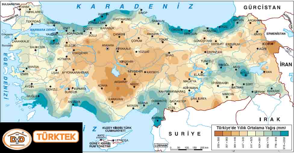 Türkiye de Nem En Az Nerededir?